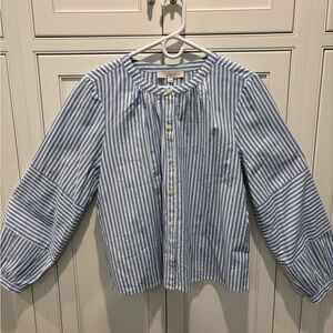 Blue Striped Poet Shirt